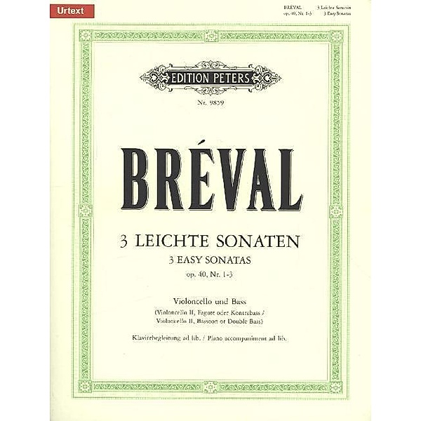 Drei leichte Sonaten für Violoncello und Bass, op.40, 1-3, Jean B. Breval