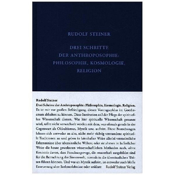 Drei Schritte der Anthroposophie, Rudolf Steiner