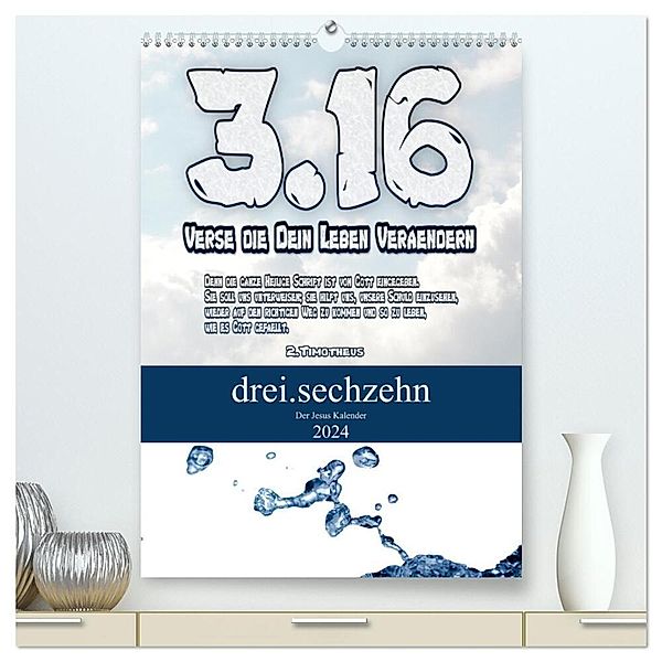 drei.sechzehn - Der Jesus Kalender (hochwertiger Premium Wandkalender 2024 DIN A2 hoch), Kunstdruck in Hochglanz, Stefan Widerstein - SteWi.info