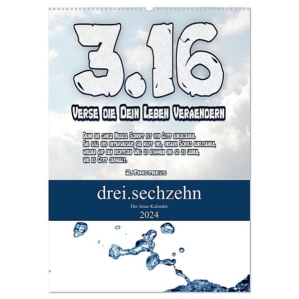 drei.sechzehn - Der Jesus Kalender (Wandkalender 2024 DIN A2 hoch), CALVENDO Monatskalender, Stefan Widerstein - SteWi.info