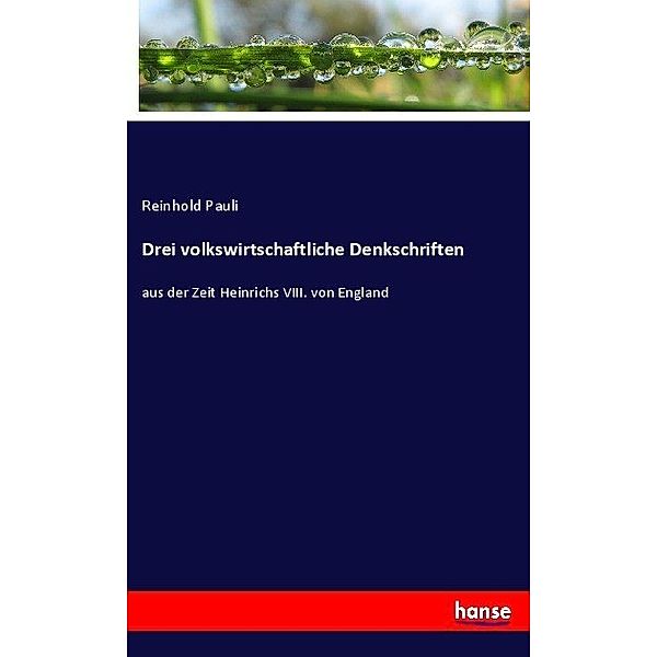 Drei volkswirtschaftliche Denkschriften, Reinhold Pauli