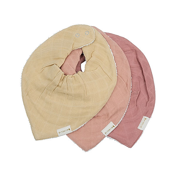 FABELAB Dreieckstuch BANDANA BIB 3er-Set in pastel flower