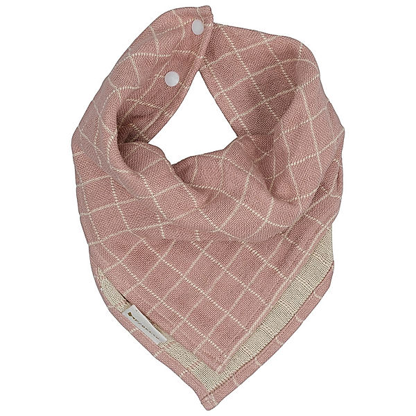 FABELAB Dreieckstuch FOLD OVER – GRID in old rose