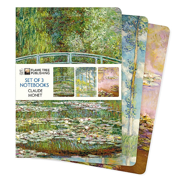 Dreier Set DIN-A5-Format-Notizbücher: Claude Monet, Flame Tree Publishing