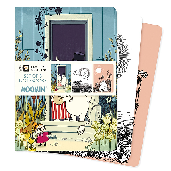 Dreier Set DIN-A5-Format-Notizbücher: Mumin - Moomin, Flame Tree Publishing