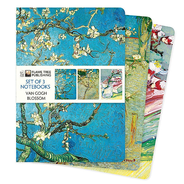 Dreier Set DIN-A5-Format-Notizbücher: Vincent van Gogh, Blüten, Flame Tree Publishing
