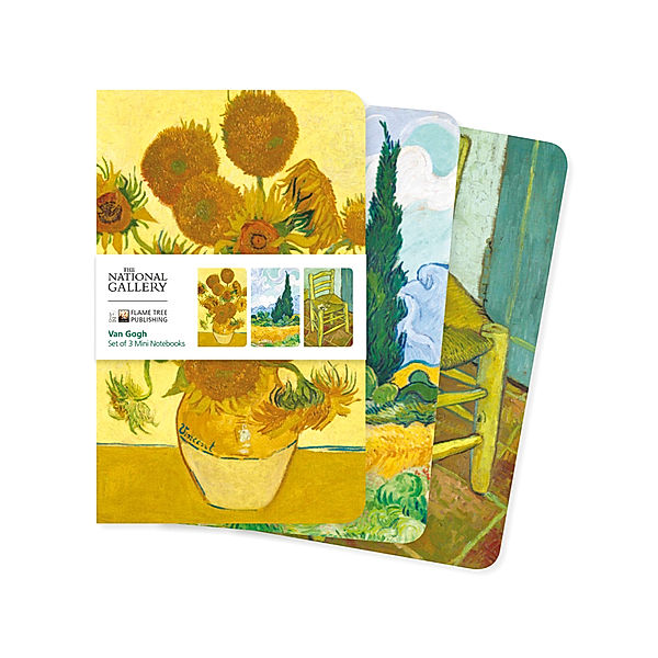 Dreier Set Mini-Notizbücher: National Gallery - Vincent van Gogh, Flame Tree Publishing