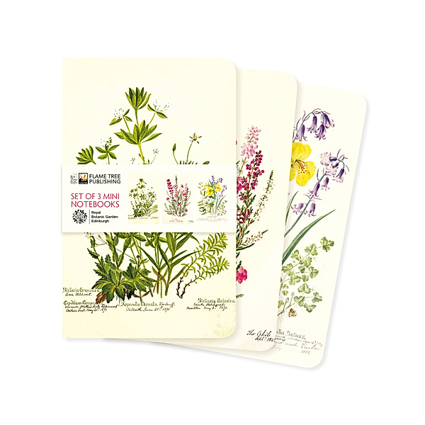 Dreier Set Mini-Notizbücher: Royal Botanic Garden Edinburgh, Flame Tree Publishing