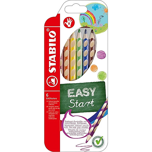 STABILO® Dreikant-Buntstift STABILO® EASYcolors für Rechtshänder 6er-Pack