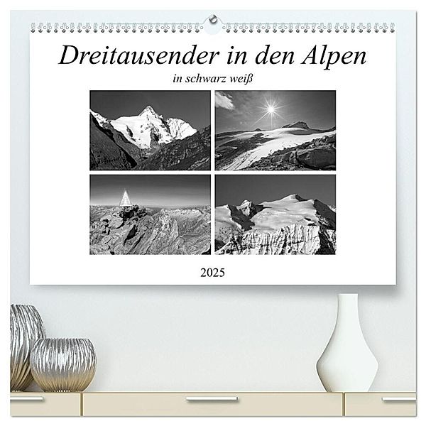 Dreitausender in den Alpen (hochwertiger Premium Wandkalender 2025 DIN A2 quer), Kunstdruck in Hochglanz, Calvendo, Christa Kramer