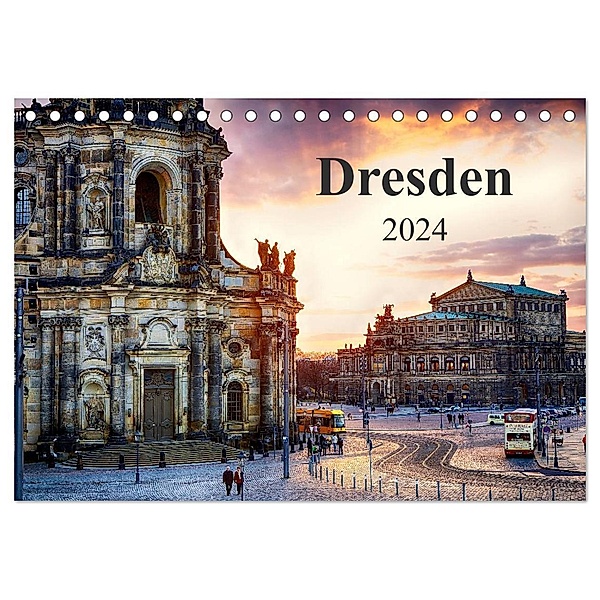 Dresden 2024 / Geburtstagskalender (Tischkalender 2024 DIN A5 quer), CALVENDO Monatskalender, Dirk Meutzner