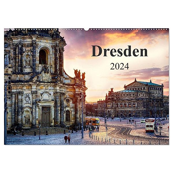 Dresden 2024 / Geburtstagskalender (Wandkalender 2024 DIN A2 quer), CALVENDO Monatskalender, Dirk Meutzner