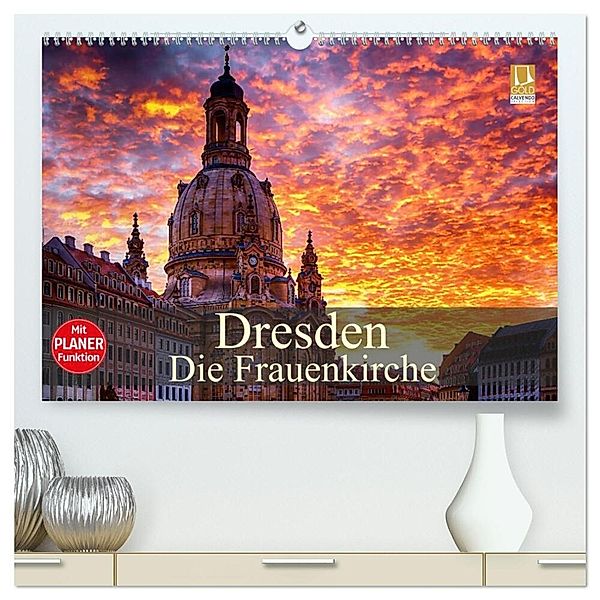 Dresden - Die Frauenkirche (hochwertiger Premium Wandkalender 2024 DIN A2 quer), Kunstdruck in Hochglanz, Dirk Meutzner