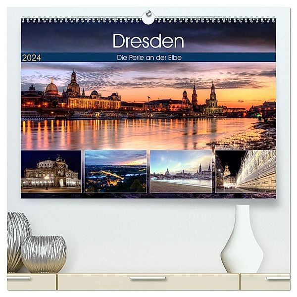Dresden Die Perle an der Elbe (hochwertiger Premium Wandkalender 2024 DIN A2 quer), Kunstdruck in Hochglanz, Steffen Gierok