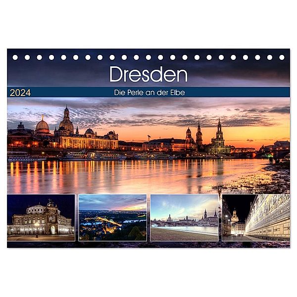 Dresden Die Perle an der Elbe (Tischkalender 2024 DIN A5 quer), CALVENDO Monatskalender, Steffen Gierok