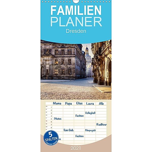 Dresden - Familienplaner hoch (Wandkalender 2021 , 21 cm x 45 cm, hoch), Dirk Meutzner