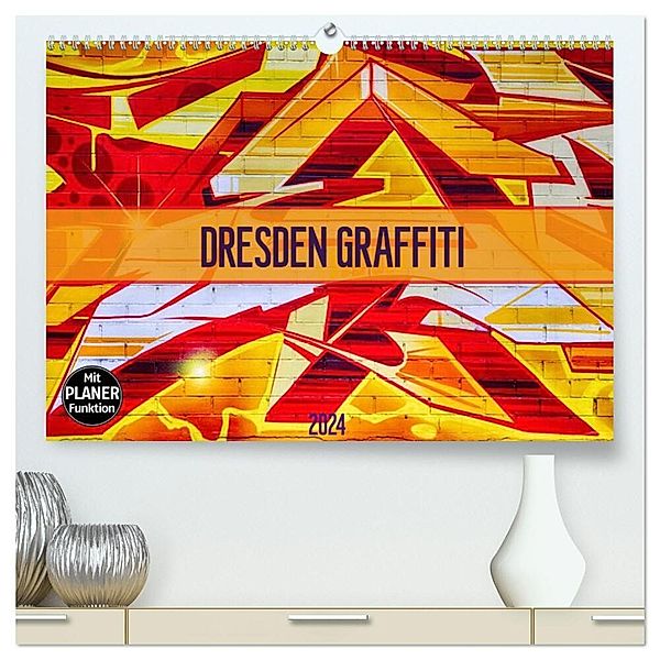 Dresden Graffiti (hochwertiger Premium Wandkalender 2024 DIN A2 quer), Kunstdruck in Hochglanz, Dirk Meutzner