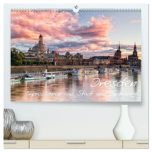 Dresden: Impressionen aus Stadt und Umgebung (hochwertiger Premium Wandkalender 2024 DIN A2 quer), Kunstdruck in Hochglanz, Gerhard Aust