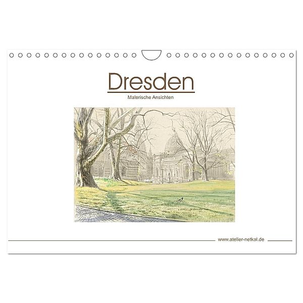 Dresden - Malerische Ansichten (Wandkalender 2024 DIN A4 quer), CALVENDO Monatskalender, Atelier Netkal