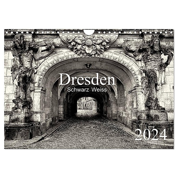 Dresden Schwarz Weiss 2024 (Wandkalender 2024 DIN A4 quer), CALVENDO Monatskalender, Dirk Meutzner