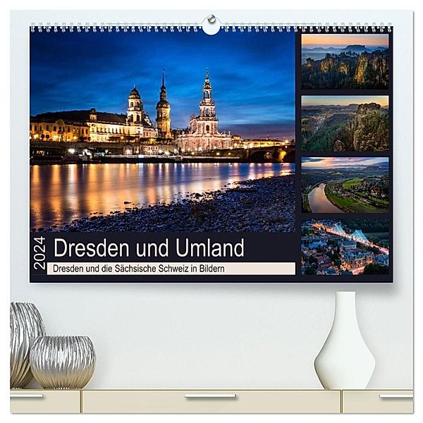 Dresden und Umland (hochwertiger Premium Wandkalender 2024 DIN A2 quer), Kunstdruck in Hochglanz, Eva R. Lima