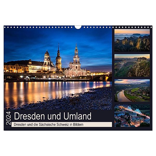 Dresden und Umland (Wandkalender 2024 DIN A3 quer), CALVENDO Monatskalender, Eva R. Lima