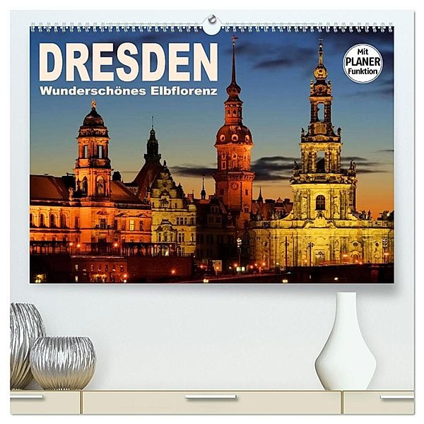Dresden - Wunderschönes Elbflorenz (hochwertiger Premium Wandkalender 2024 DIN A2 quer), Kunstdruck in Hochglanz, LianeM