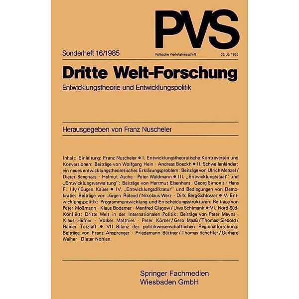 Dritte Welt-Forschung / Politische Vierteljahresschrift Sonderhefte, Franz Nuscheler