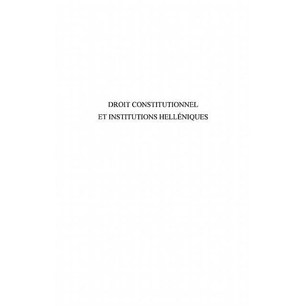Droit constitutionnel et institutions he / Hors-collection, Panayotis Poulis
