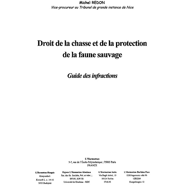 Droit de la chasse et de la protection d / Hors-collection, Michel Redon