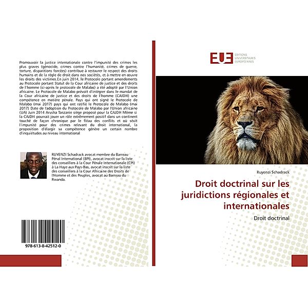 Droit doctrinal sur les juridictions régionales et internationales, Ruyenzi Schadrack