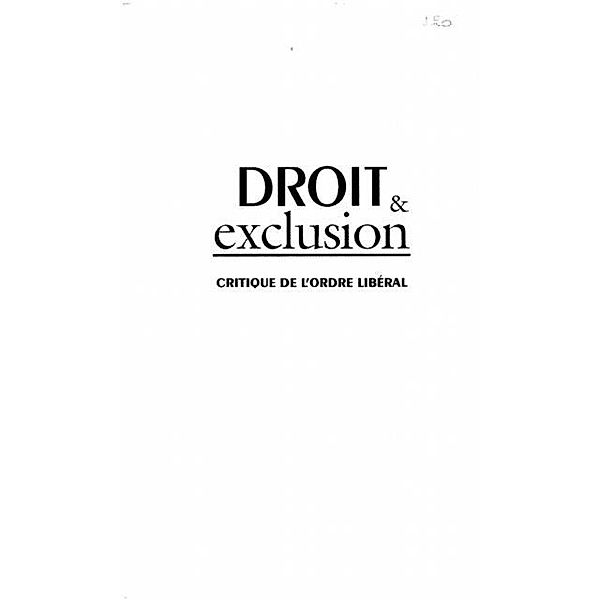 DROIT ET EXCLUSION / Hors-collection, Dorval Brunelle