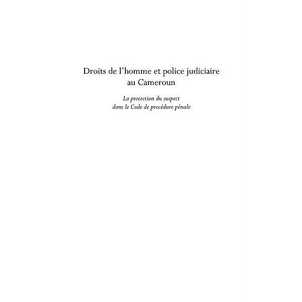 Droits de l'homme et police judiciaire au cameroun - la prot / Hors-collection, Simon Pierre Eteme