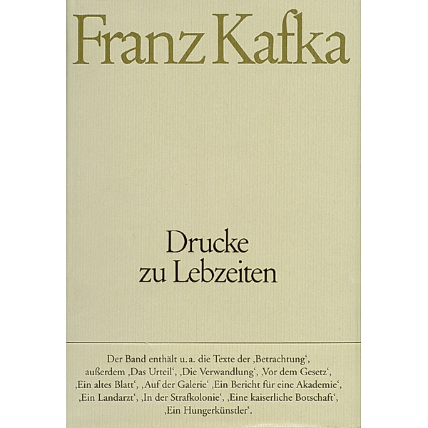 Drucke zu Lebzeiten, Franz Kafka