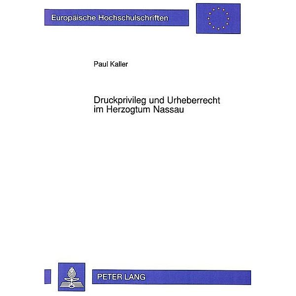 Druckprivileg und Urheberrecht im Herzogtum Nassau, Paul Kaller