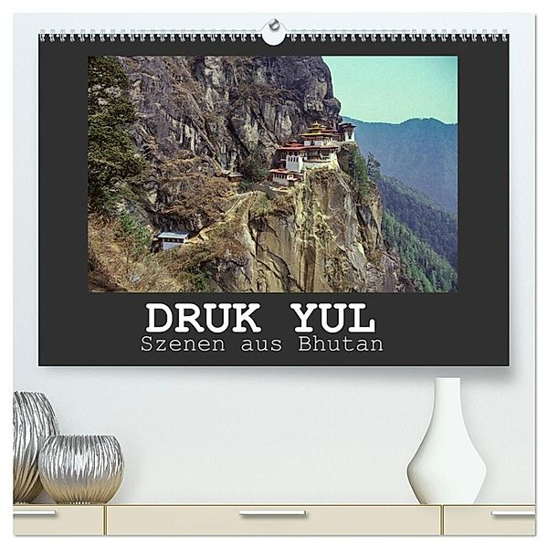 Druk Yul - Szenen aus Bhutan (hochwertiger Premium Wandkalender 2024 DIN A2 quer), Kunstdruck in Hochglanz, Hans-Werner Scheller