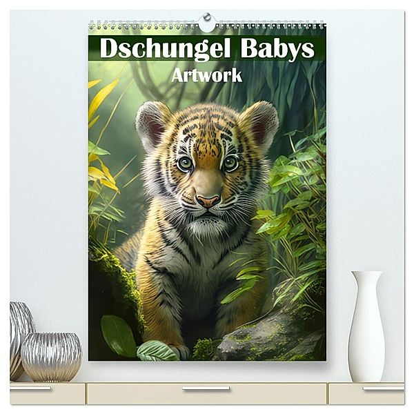 Dschungelbabys - Artwork (hochwertiger Premium Wandkalender 2024 DIN A2 hoch), Kunstdruck in Hochglanz, Liselotte Brunner-Klaus