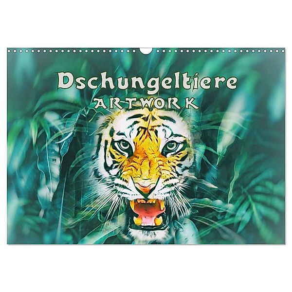 Dschungeltiere - ARTWORK (Wandkalender 2024 DIN A3 quer), CALVENDO Monatskalender, Liselotte Brunner-Klaus