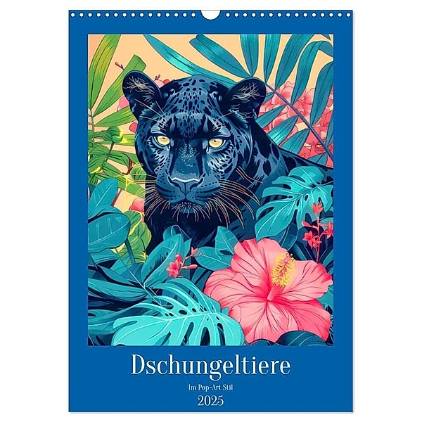 Dschungeltiere im Pop-Art Stil (Wandkalender 2025 DIN A3 hoch), CALVENDO Monatskalender, Calvendo, Liselotte Brunner-Klaus