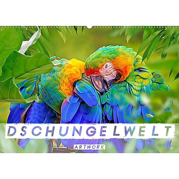 Dschungelwelt - Artwork (Wandkalender 2023 DIN A2 quer), Liselotte Brunner-Klaus