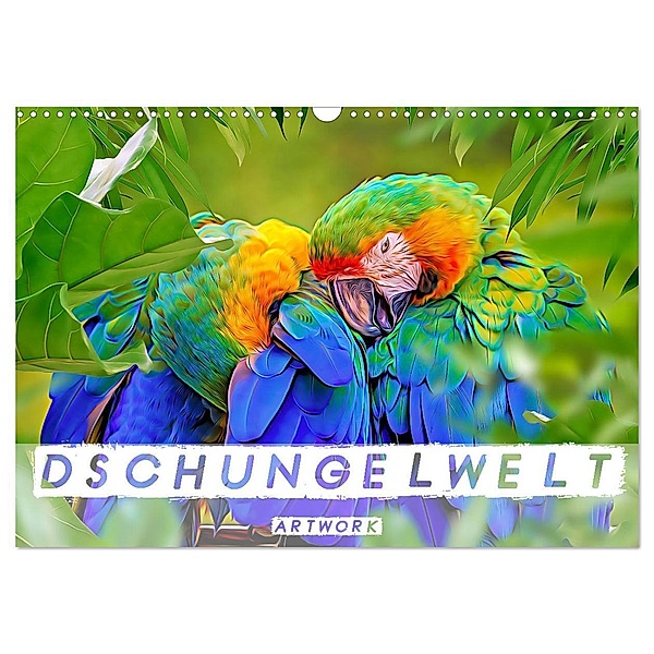 Dschungelwelt - Artwork (Wandkalender 2024 DIN A3 quer), CALVENDO Monatskalender, Liselotte Brunner-Klaus