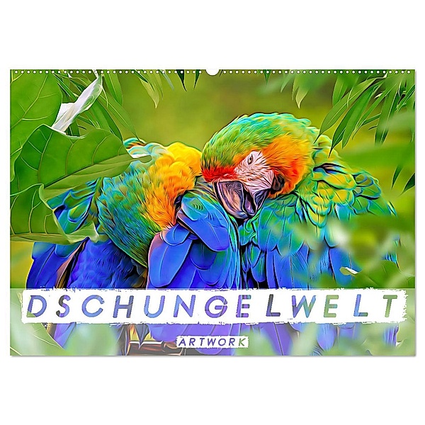 Dschungelwelt - Artwork (Wandkalender 2025 DIN A2 quer), CALVENDO Monatskalender, Calvendo, Liselotte Brunner-Klaus