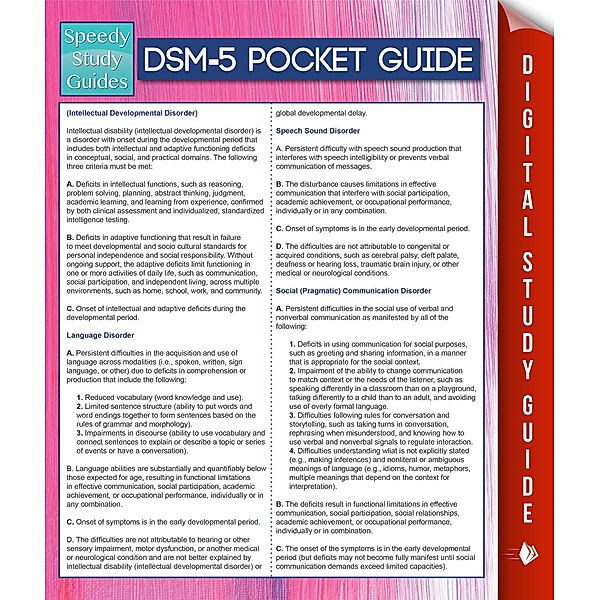 DSM-5 Pocket Guide (Speedy Study Guides) / Dot EDU, Speedy Publishing