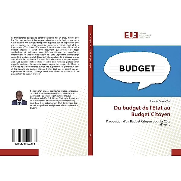 Du budget de l'Etat au Budget Citoyen, Kouadio Gauvin Yao