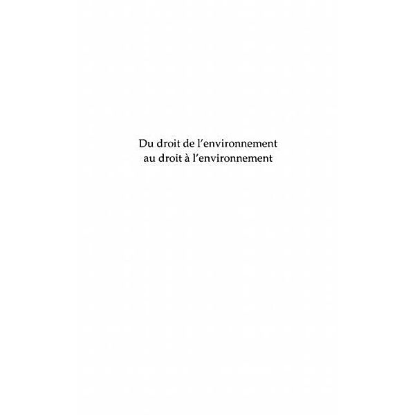 Du droit de l'environnement audroit a l / Hors-collection, Chamboredon Anthony