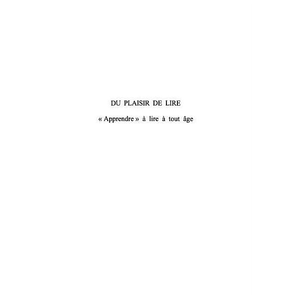 DU PLAISIR DE LIRE / Hors-collection, Vocat Yvette