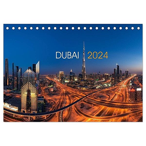 DUBAI - 2024 (Tischkalender 2024 DIN A5 quer), CALVENDO Monatskalender, Jean Claude Castor I 030mm-photography