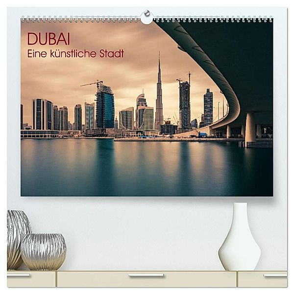 Dubai - Eine künstliche Stadt (hochwertiger Premium Wandkalender 2024 DIN A2 quer), Kunstdruck in Hochglanz, Jean Claude Castor I 030mm-photography