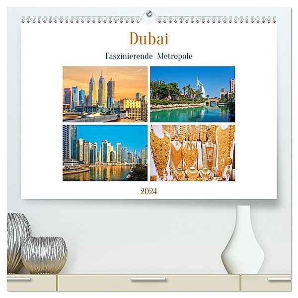 Dubai - Faszinierende Metropole (hochwertiger Premium Wandkalender 2024 DIN A2 quer), Kunstdruck in Hochglanz, Nina Schwarze