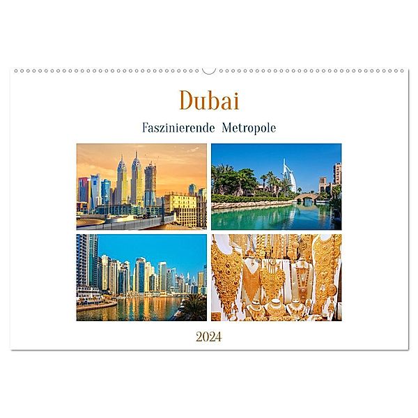 Dubai - Faszinierende Metropole (Wandkalender 2024 DIN A2 quer), CALVENDO Monatskalender, Nina Schwarze